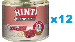 RINTI Sensible 12x185 g hrana umeda caini adulti cu alergii alimentare, vita si orez