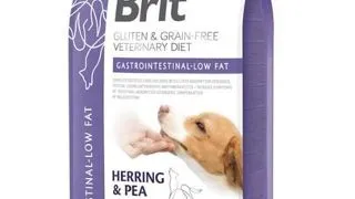 BRIT Grain Free Veterinary Diets Dog Gastrointestinal Low Fat 12 kg Hrana uscata caini cu probleme gastrice