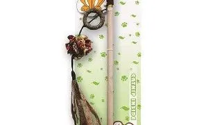 Jucarie pentru pisici Tatrapet Caty Natural, undita cu inel si glob, 50 cm