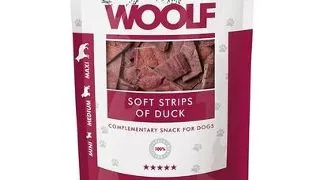 WOOLF Soft Strips Of Duck 100g recompense moi cu rata, pentru caini