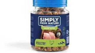 SIMPLY FROM NATURE Smart Bites Cuburi pentru dresaj caini, cu pasare 130 g