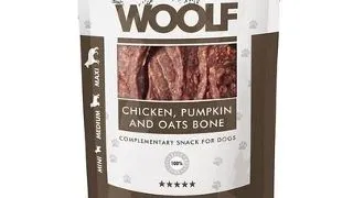 WOOLF Chicken, Pumpkin And Oats Bone 100g cuburi de pui cu dovleac si ovaz pentru caini