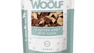 WOOLF Chicken And Cod Sushi 100g pui si cod recompensa caini