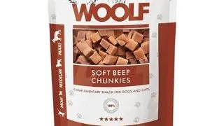 WOOLF Soft Beef Chunkies 100g bucatele de vita pentru pisici si caini