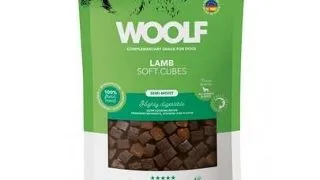 WOOLF Soft Cubes Lamb Monoprotein 100g recompensa monoproteica pentru caini, cu miel