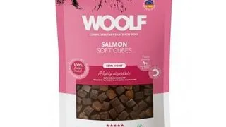 WOOLF Soft Cubes Salmon 100g snack somon pentru caini