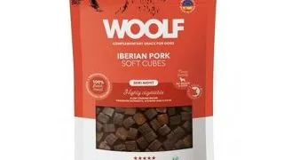 WOOLF Soft Cubes Iberian Pork Monoprotein 100g cuburi moi de porc pentru caini