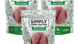 SIMPLY FROM NATURE Meat Strips Benzi carne rata pentru caine 3x80 g