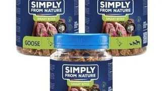 SIMPLY FROM NATURE Smart Bites Recompensa dresaj caine 3x130 g din gasca