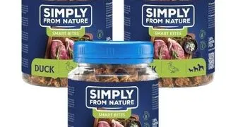 SIMPLY FROM NATURE Smart Bites Gustare dresaj caini 3x130 g cu rata