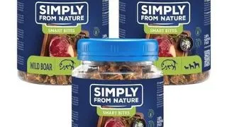 SIMPLY FROM NATURE Smart Bites Gustare antrenament caine 3x130 g mistret