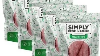 SIMPLY FROM NATURE Meat Strips 5x80 g fasii rata snack caini
