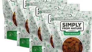 SIMPLY FROM NATURE Meat Noodles cu rata pentru caini 5x80 g