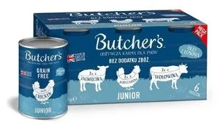 BUTCHER'S Original Junior Recipe in jelly hrana in aspic pentru catei 6x400 g bucati de miel, pui si vita