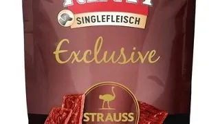 RINTI Singlefleisch Exclusive Snack Ostrich snack pentru caini cu strut 50 g