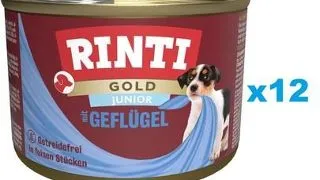 RINTI Gold Junior Poultry Mini pachet 12x185 g hrana catei, cu pasare