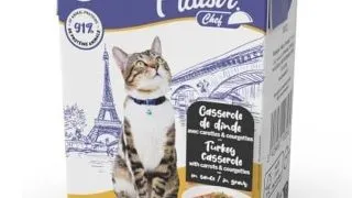 Hrana umeda pentru pisici sterilizate Plaisir Chef, File cu curcan si morcovi, 190g