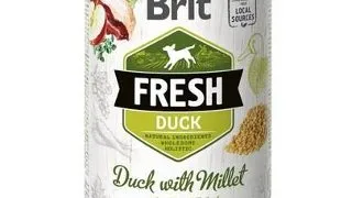 BRIT FRESH Duck & Millet 400 g rata si mei hrana caini