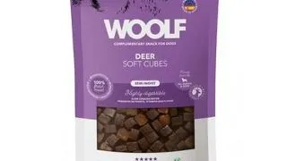 WOOLF Soft Cubes Deer Monoprotein 100g snack moale din vanat, pentru caine