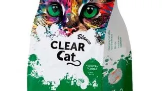Asternut igienic pentru pisici Clear Cat Blanco, Bentonita, Aloe Vera, 10L