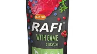 RAFI hrana umeda cu vanat, afine si merisoare pentru caini 500 g