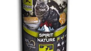 Hrana umeda pentru pisici Spirit of Nature, Miel si iepure, Hipoalergenic, 75% carne, 415g