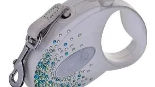FLEXI Glam Splash Leaf S Lesa caini banda 3m alb decorat cu Swarovski