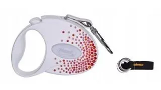 FLEXI Glam Splash Orient M Lesa caini cu banda 5m alb cu cristale Swarovski