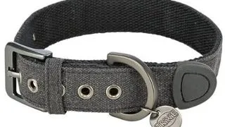 TRIXIE CityStyle zgarda de caini din bumbac L–XL: 50–57 cm/35 mm negru