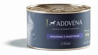 ADDVENA Hrana umeda cu vita si legume 410g pentru caini