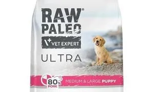 RAW PALEO Ultra Pork Medium&Large Puppy 2kg hrana catei rasa medie si mare, cu porc