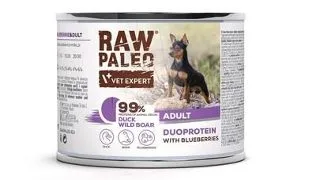 RAW PALEO Duck Boar Adult 200g conserva pentru caini cu rata si mistret