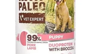 Hrana umeda pentru pui de caine RAW PALEO Pork Lamb Puppy 400g cu porc si miel