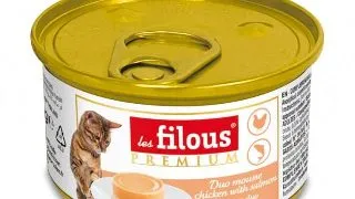 Hrana umeda pentru pisici Les Filous, Mousse de pui si somon, 85g