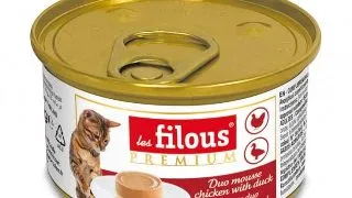 Hrana umeda pentru pisici Les Filous, Mousse de pui si rata, 85g