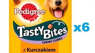 PEDIGREE Tasty Bites Chewy Cubes Set recompense cu pui pentru caine 6x130 g