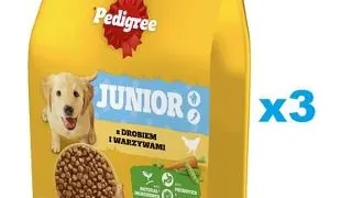 PEDIGREE Junior 3x2,6 kg hrana uscata catei talie medie si mare, pasare si legume