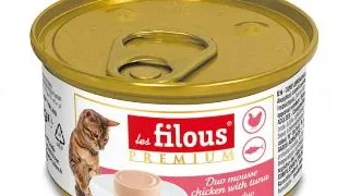 Hrana umeda pentru pisici Les Filous, Mousse de pui si ton, 6 x 85g