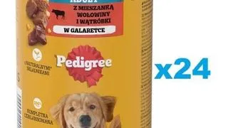 PEDIGREE Adult 24x400 g Conserve hrana umeda caini adult, cu vita si ficat in aspic