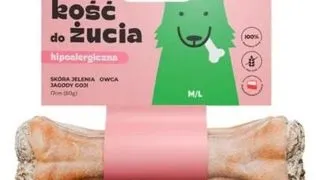 AZANKI Os din piele caprioara pentru caini M/L 17cm