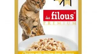 Hrana umeda pentru pisici Les Filous, Pui si ficat de pui in sos, 6 x 80g