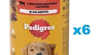 PEDIGREE Adult 6x1200g conserve hrana umeda pentru caini, cu vita si ficat in aspic