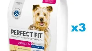 PERFECT FIT Adult 1+ hrana caini talie mica 3x2,6 kg cu pui