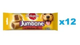 PEDIGREE Jumbone 12x180 g snack pentru caini rasa medie, cu vita