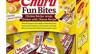 INABA Dog Churu Fun Bites Chicken with Cheese 8x12g recompense caini, cu pui si branza