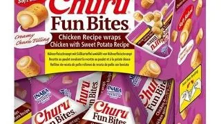 INABA Dog Churu Fun Bites Chicken with Sweet Potato 8x12g recompense cu pui si cartofi dulci pentru caini