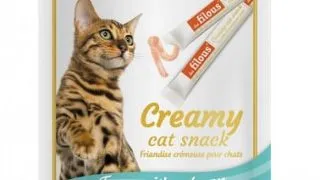 Recompense cremoase pentru pisici Les Filous, Ton si somon, 4 x 15g (6 bucati)
