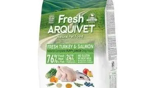 Hrana semi-moist catei ARQUIVET Fresh Puppy Junior 10 kg curcan si somon