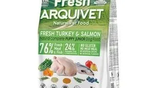 Hrana pentru catei, semiumeda ARQUIVET Fresh Puppy Junior 2,5 kg curcan si somon