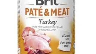 BRIT Pate&Meat turkey 800 g Conserva pateu pentru caini, cu curcan